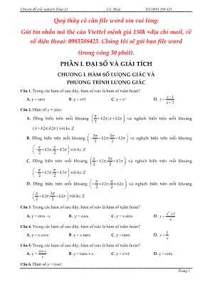 900 Bài tập trắc nghiệm Toán Lớp 11